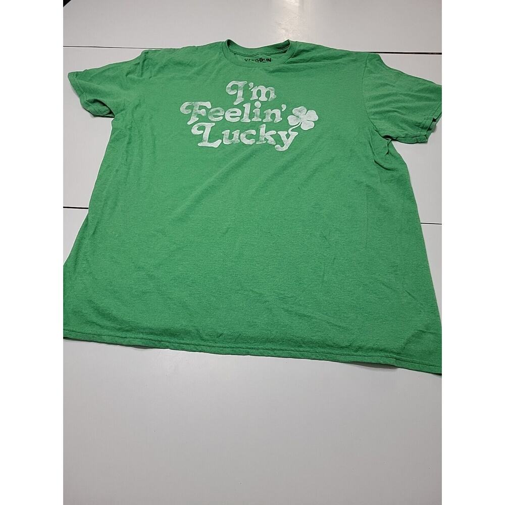 Fifthsun Shirt Mens XL Green Top Im Feeling Lucky Saint Patricks Day Graphic Tee